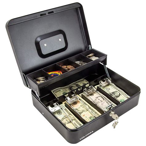 steel cash box with money tray|cash box with lock walmart.